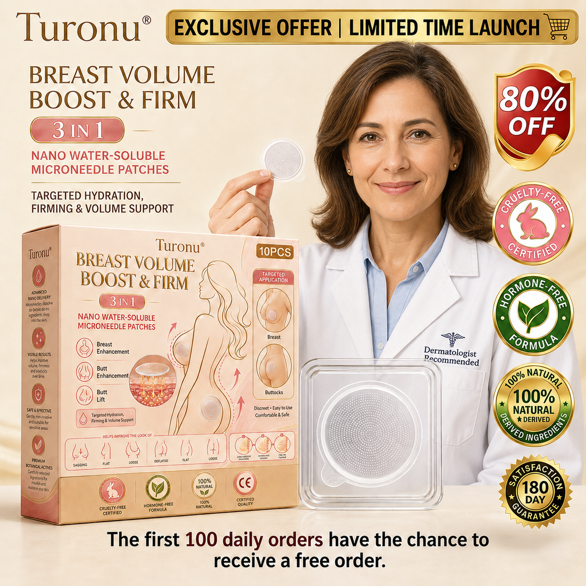 🔥Turonu® Targeted Nano-Microneedle Breast & Butt Enhancement Patches💥💥