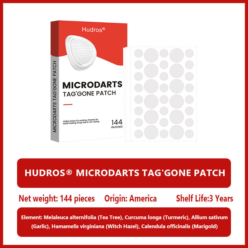 👩🏼‍⚕️ Hudros® 2-in-1 Microneedle & Hydrocolloid Patch | Raised Moles,Acne,  Flat Warts & Skin Tags Remover | Improves Wrinkles, Scars & Blemishes | Invisible Star Pimple Patches for Face & Body | 144 Count