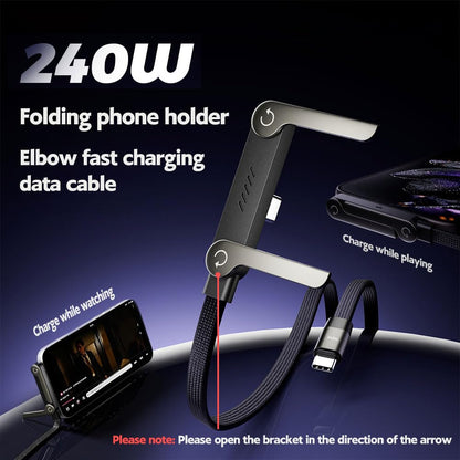 ⚡BVJ® 240W USB-C Fast Charging Cable with Built-in Stand 📱
