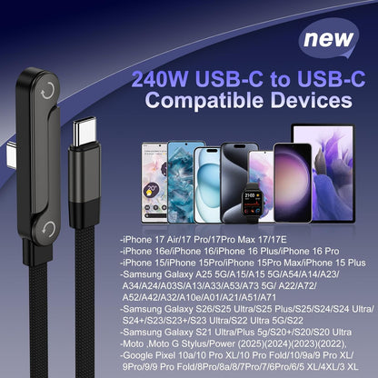 ⚡BVJ® 240W USB-C Fast Charging Cable with Built-in Stand 📱