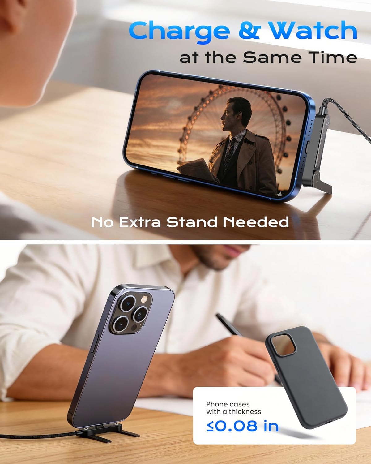 ⚡BVJ® 240W USB-C Fast Charging Cable with Built-in Stand 📱