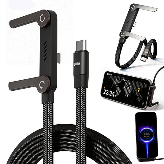 ⚡BVJ® 240W USB-C Fast Charging Cable with Built-in Stand 📱