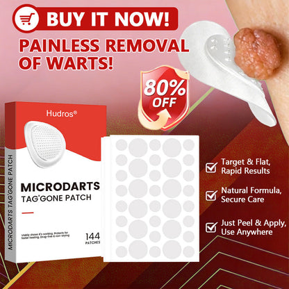 👩🏼‍⚕️ Hudros® 2-in-1 Microneedle & Hydrocolloid Patch | Raised Moles,Acne,  Flat Warts & Skin Tags Remover | Improves Wrinkles, Scars & Blemishes | Invisible Star Pimple Patches for Face & Body | 144 Count