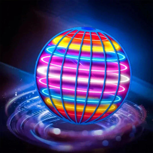 🌐  Flying Boomerang 𝐔𝐅𝐎 Spinner – Hand-Controlled 360° LED Hover Ball