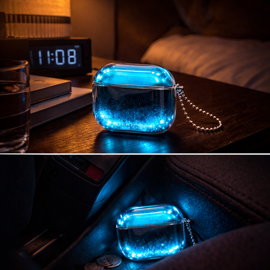 ✨ REBYIPO® Glow-in-the-Dark Liquid Glitter Headphone Case for AirPods 1/2/3/4 & Pro