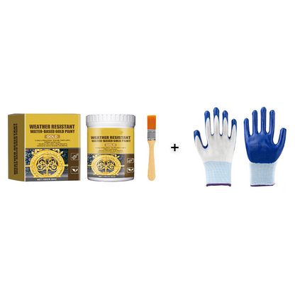 🥳2026 HOT SALE🥳💞50K+ SOLD! 🏠✨ 50% OFF! Weatherproof Gold Paint – Water-based, brilliant gloss. Safe for metal, wood, and stone. Withstands rain and sun! 🖌️💛