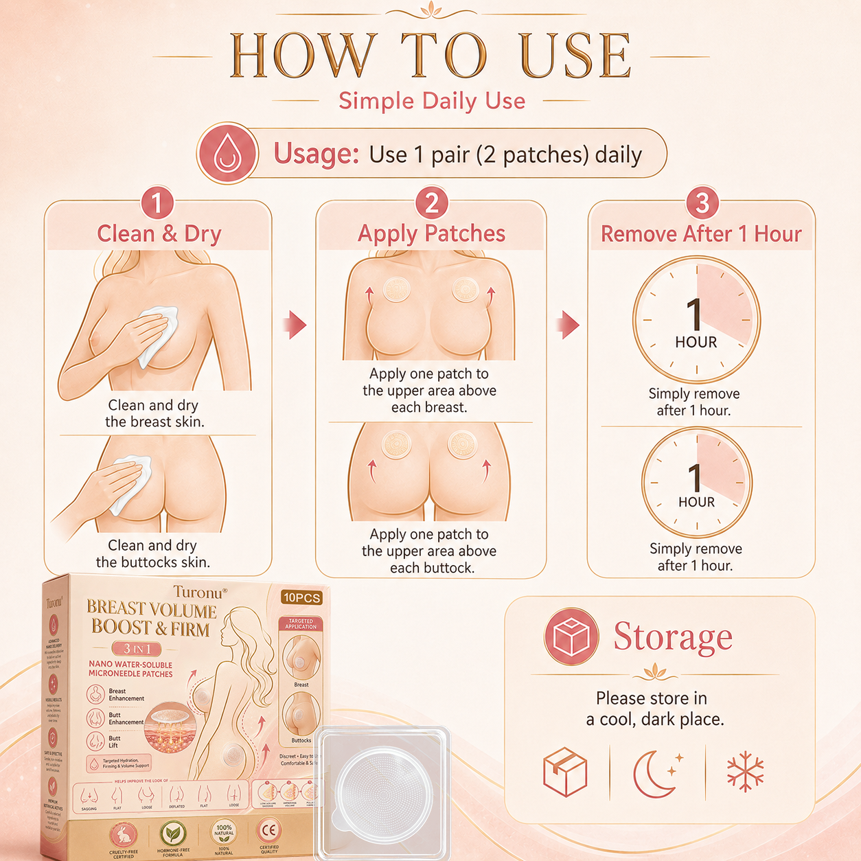 🔥Turonu® Targeted Nano-Microneedle Breast & Butt Enhancement Patches💥💥