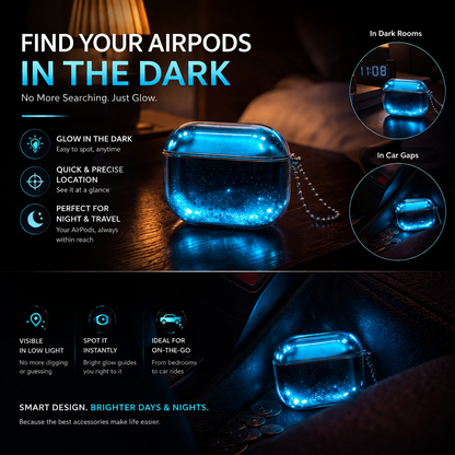 ✨ REBYIPO® Glow-in-the-Dark Liquid Glitter Headphone Case for AirPods 1/2/3/4 & Pro