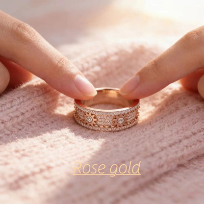 💎💎 Billhol® Stressverminderende ring| met glinsterende zirkonium stenen｜Simple and versatile｜perfect for everyday wear