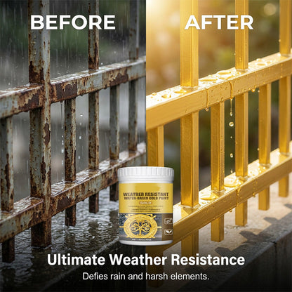 🥳2026 HOT SALE🥳💞50K+ SOLD! 🏠✨ 50% OFF! Weatherproof Gold Paint – Water-based, brilliant gloss. Safe for metal, wood, and stone. Withstands rain and sun! 🖌️💛