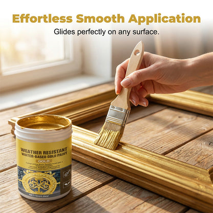 🥳2026 HOT SALE🥳💞50K+ SOLD! 🏠✨ 50% OFF! Weatherproof Gold Paint – Water-based, brilliant gloss. Safe for metal, wood, and stone. Withstands rain and sun! 🖌️💛