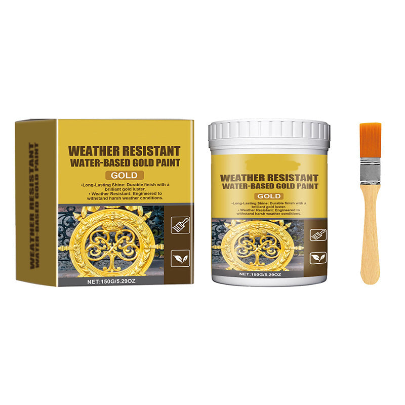 🥳2026 HOT SALE🥳💞50K+ SOLD! 🏠✨ 50% OFF! Weatherproof Gold Paint – Water-based, brilliant gloss. Safe for metal, wood, and stone. Withstands rain and sun! 🖌️💛