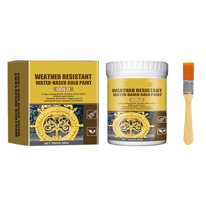 🥳2026 HOT SALE🥳💞50K+ SOLD! 🏠✨ 50% OFF! Weatherproof Gold Paint – Water-based, brilliant gloss. Safe for metal, wood, and stone. Withstands rain and sun! 🖌️💛