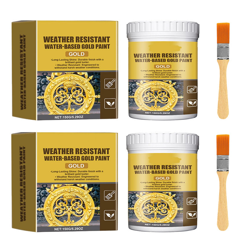 🥳2026 HOT SALE🥳💞50K+ SOLD! 🏠✨ 50% OFF! Weatherproof Gold Paint – Water-based, brilliant gloss. Safe for metal, wood, and stone. Withstands rain and sun! 🖌️💛